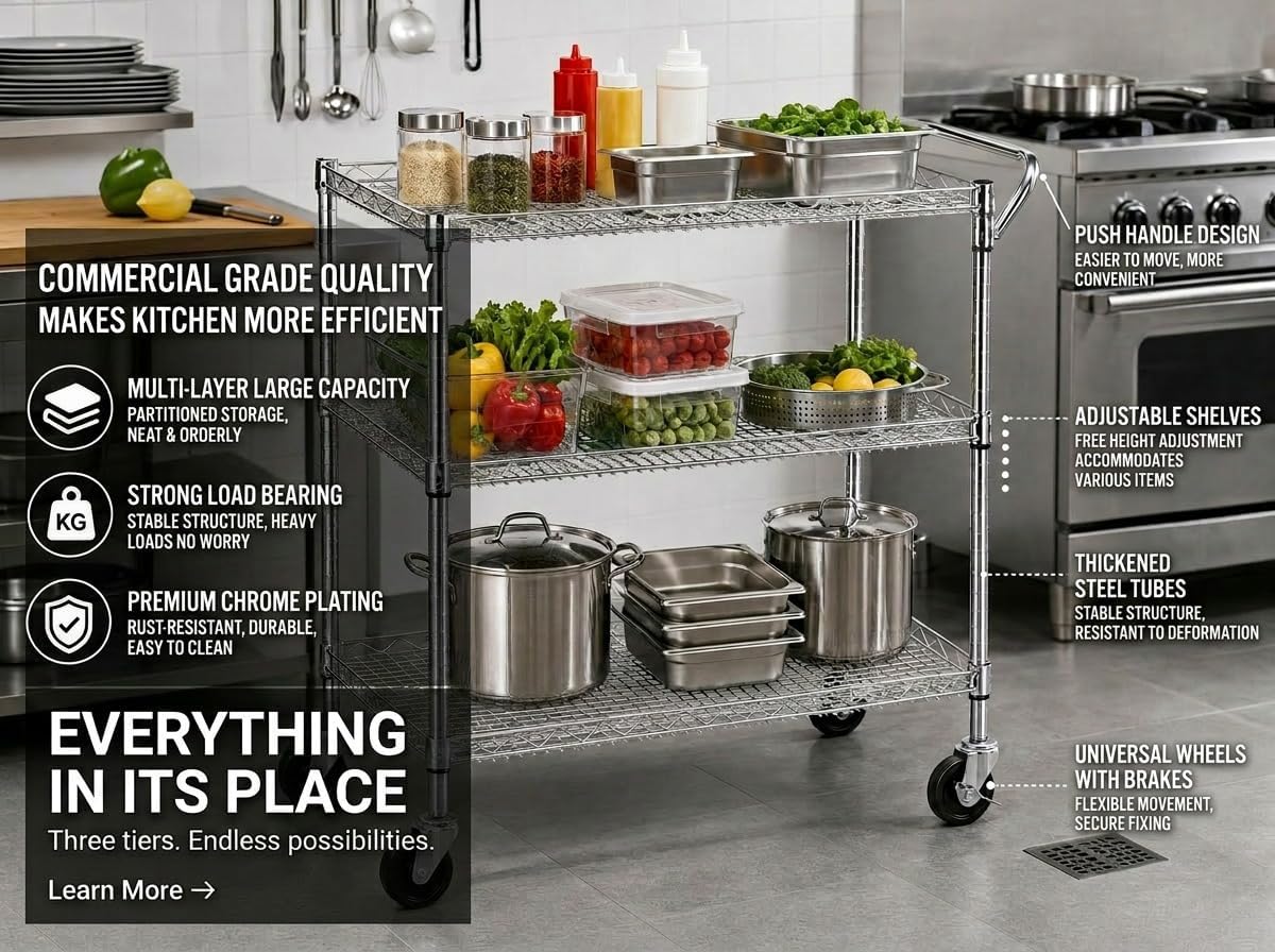 Heavy Duty Rolling Utility Kit - đánh giá và giá Commercial Kitchen And Bar